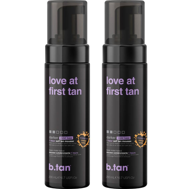 Violet Self Tanner Kit | Fall in Love at First Tan Bundle - Dark Tanning Mousse W Mitt Applicator, 1 Hour Express Foam, Best Bronzing Glow, No Orange Tones or Fake Tan Smell, Vegan, 6.7 Fl Oz