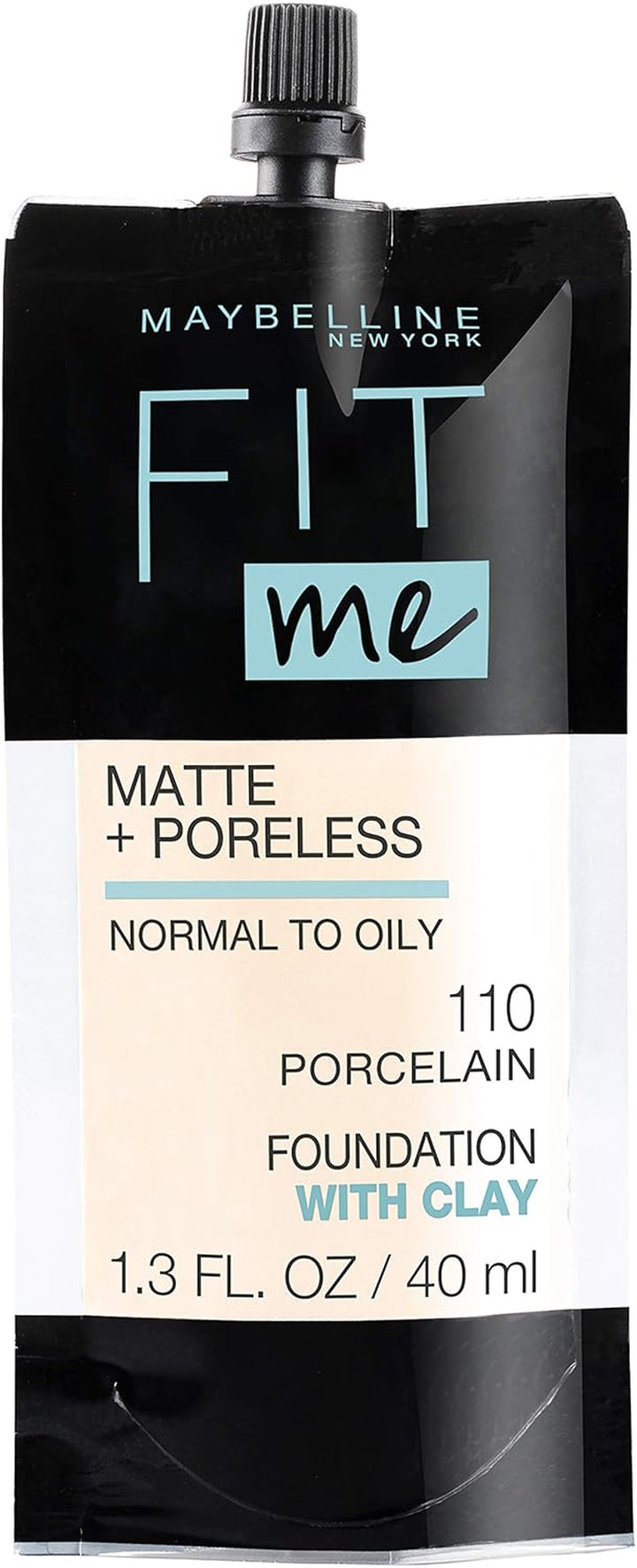 Fit Me Matte + Poreless Liquid Oil-Free Foundation Makeup, Classic Ivory, 1 Count (Packaging May Vary)