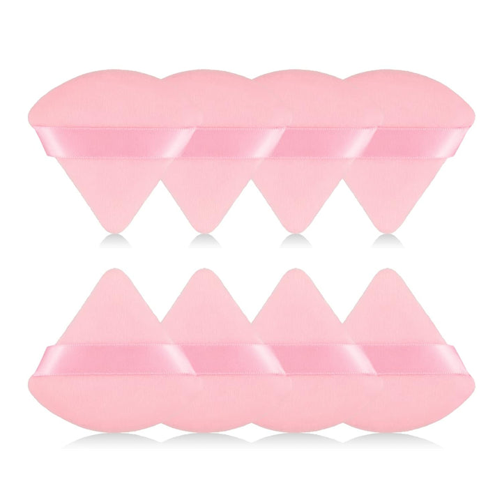 8Pcs of Triangular Powder Puff Makeup Sponges, Made of Super-Soft Velvet, Designed for Contouring, Eye, and Corner, Beauty Blender Foundation Mixing Container.(Black)