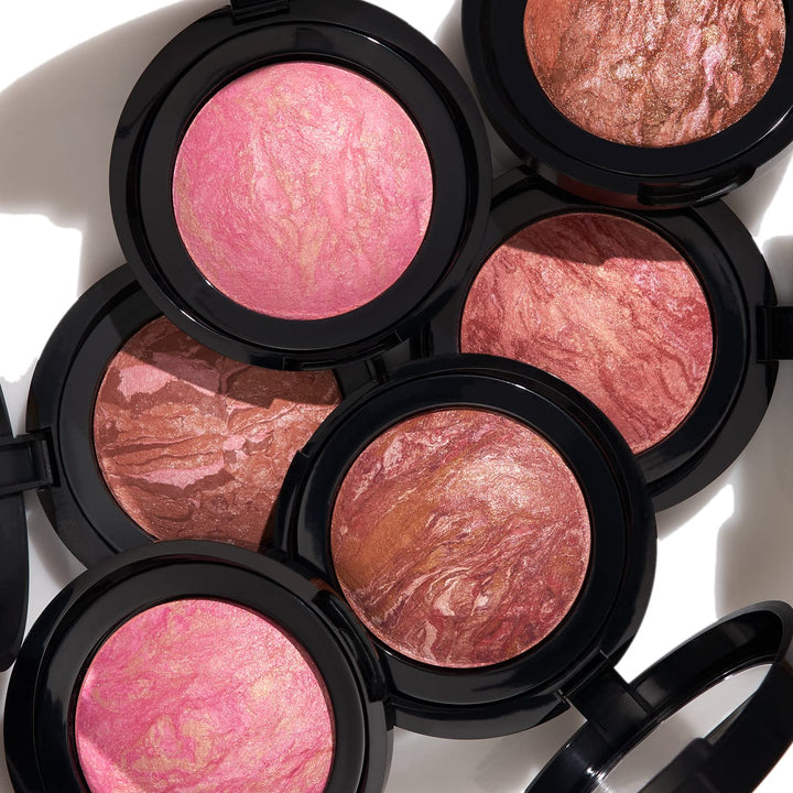Baked Blush-N-Brighten Marbleized Blush for Cheeks - Pink Buttercream - Natural Finish - Buildable Color