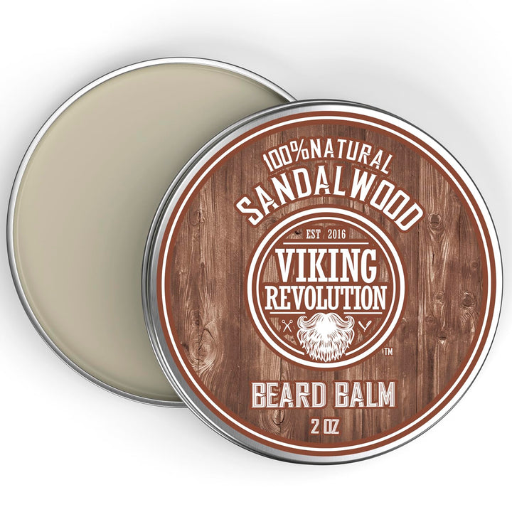 Sandalwood Beard Balm - Beard Butter with Argan Oil, Beard Softener for Men with Jojoba Oil - Beard Moisturizer for Men with Beeswax - Beard Wax for Men (2Oz, 1 Pack)
