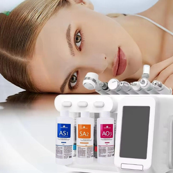 Professional Hydro Peeling Solution for Hydrodermabrasion Machines – Bubble Solution for All Skin Types (AS1, SA2, AO3) – Deep Cleansing, Hydration, and Anti-Aging