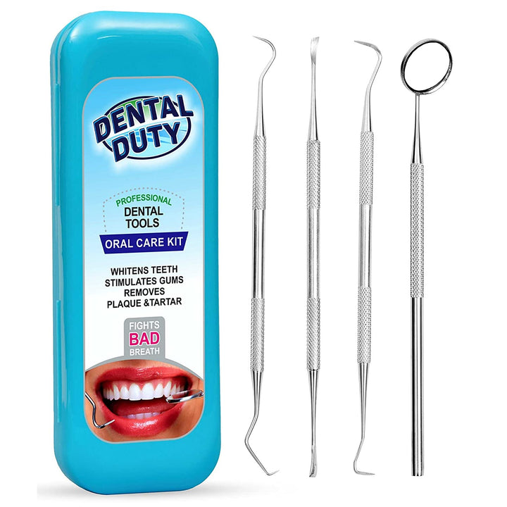 Dental Tools, Dental Pick for Teeth Cleaning Tools – Plaque Remover for Teeth with Teeth Cleaning Kit - Stainless Steel Dental Mirror for Teeth, Scraper and Scaler, (Aqua)