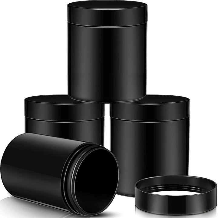 4 Pieces round Wide-Mouth Leak Proof Plastic Container Jars with Lids for Travel Storage Makeup Beauty Products Face Creams Oils Salves Ointments DIY Making(1 Ounce,White)