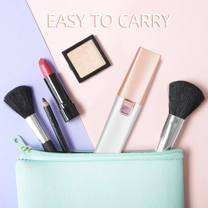 Eyebrow Facial Hair Remover for Women: Rechargeable 2 in 1 Face Shavers and Eyebrow Trimmer - Painless Electric Hair Removal Device for Face Eyebrows Lips Peach Fuzz with Light