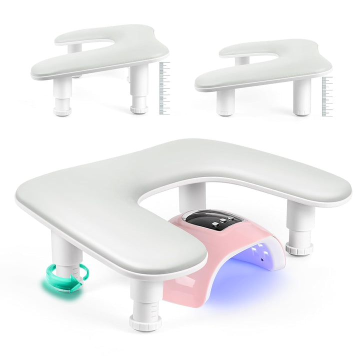 Arm Rest for Nails Tech - U-Shaped Manicure Nail Hand Rest Pillow Cushion, Big Microfiber Leather Nail Arm Rest Stand for Acrylic Nail Art Tech (Pink)