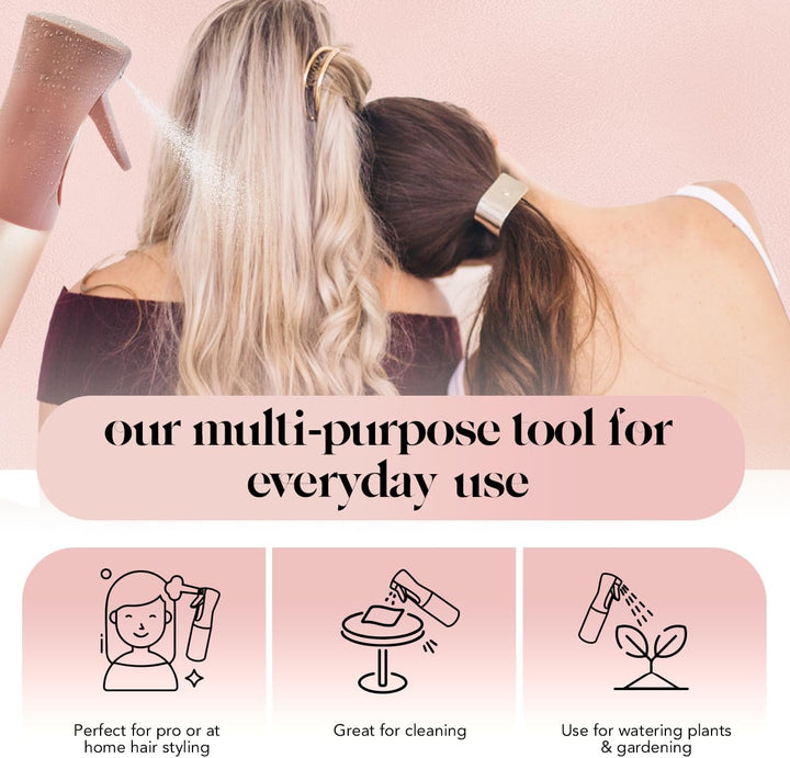 Continuous Spray Bottle for Hair – Fine Mist Water Mister & Water Spray Bottle – Recycled Hair Spray Bottle – Spray Bottles for Cleaning, Styling, Plants & More – Terracotta, 150Ml