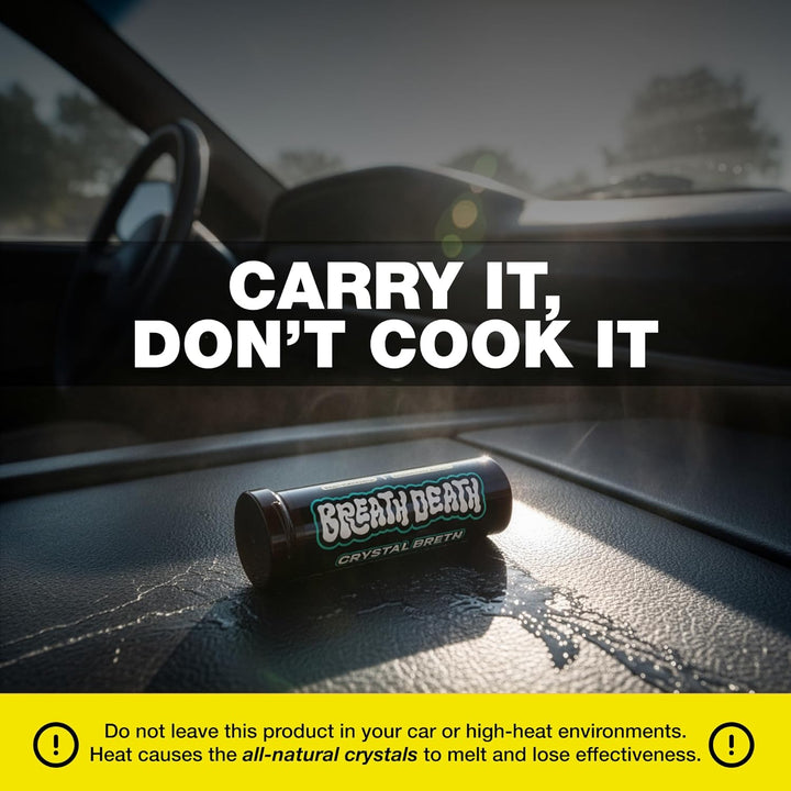 Crystal Breth Breath Mints, Peppermint Mint Crystals, Gluten Free, Vegan & Zero Calorie Mints, Zinc-Infused & Fast Acting Formula, Single Pack - 4 Tubes, 12 Servings per Tube, 1.6 Oz.