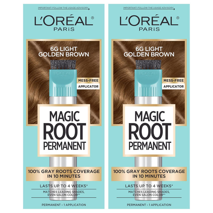 Magic Root Rescue 10 Minute Root Hair Coloring Kit, Permanent Hair Color with Quick Precision Applicator, 100 Percent Gray Coverage, 4 Dark Brown, 2 Count