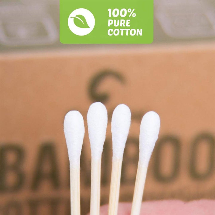 Bamboo Cotton Swabs 500 Count | Biodegradable & Organic Cotton Buds | Double Tipped Sticks | 100% Eco-Friendly & Natural | Perfect for Makeup & Nail Applications, Arts & Crafts, Removing Dust & Dirt…