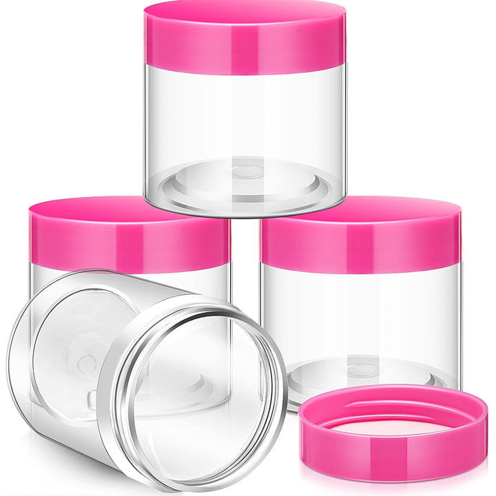 4 Pieces round Wide-Mouth Leak Proof Plastic Container Jars with Lids for Travel Storage Makeup Beauty Products Face Creams Oils Salves Ointments DIY Making(1 Ounce,White)