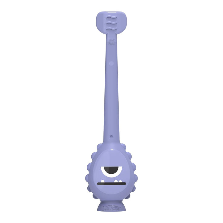 Toothscrubber Toothbrush, Three-Sided Toddler Training Toothbrush for Ages 1-4 Years with Suction Cup Base and Color Changing Bristles