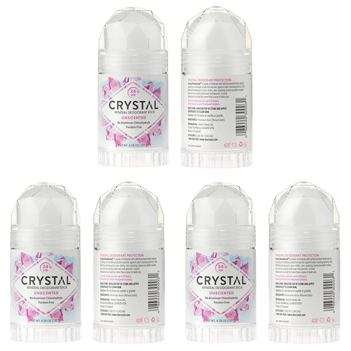 CRYSTAL Deodorant Stick (30003), Unscented, 4.25 Ounce