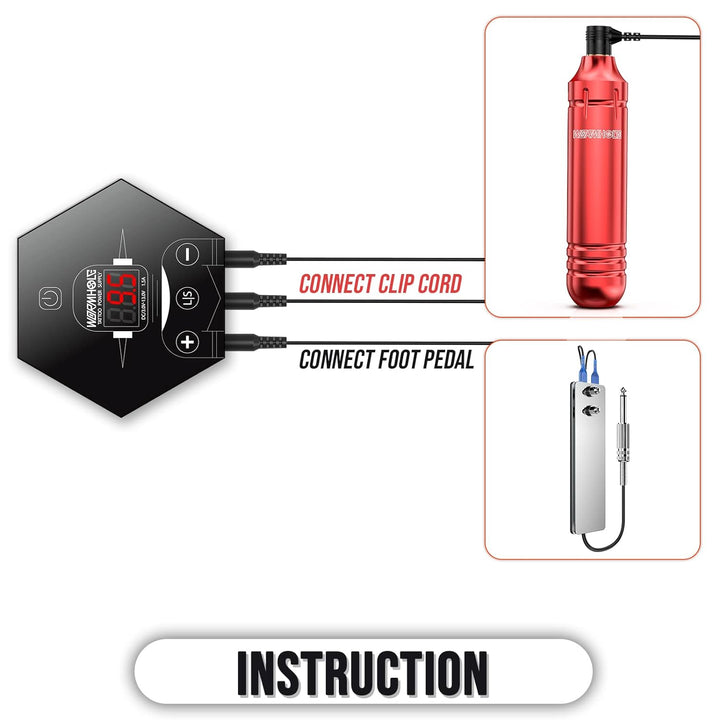 Kit Tattoo Gun Kit Tattoo Machine Kit for Beginners Tattoo Gun 20 Color Inks Power Supply Tattoo Pen Kit Red