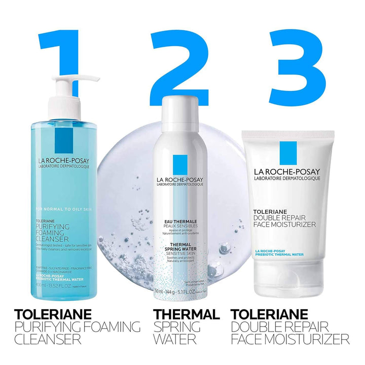 Toleriane Purifying Foaming Facial Cleanser, Oil Free Face Wash for Women & Men with Niacinamide + Ceramides, Pore Cleanser Safe for Sensitive Skin, Won’T Dry Out Skin, Soap Free