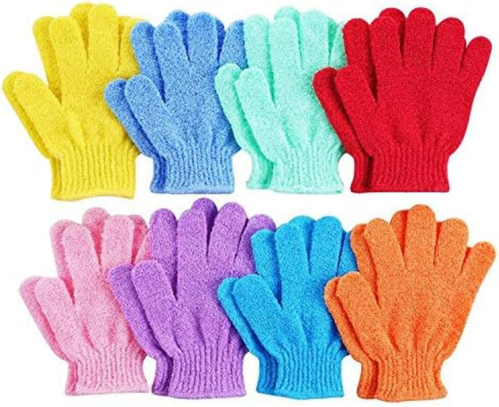 Shower Gloves,24 Pcs Exfoliating Bath Gloves,Body Scrub Gloves with Hanging Loop for Beauty Spa Massage Skin Shower Body Scrubber-12 Colors