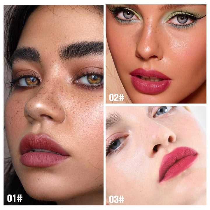 3Pcs Peel off Lip Stain Tints, Maroon Mauve Red Matte Liquid Lipstick Lip Stain Long Lasting Waterproof for Women, Non-Stick Cup Lipstick Peel off Highly Pigmented Not Faded Smudge-Proof Liptint