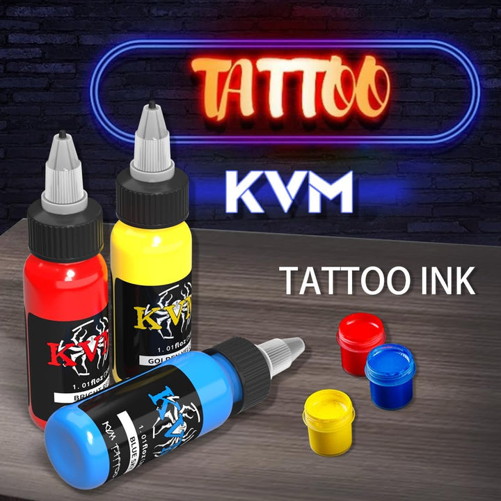 Tattoo Ink Set 14 Pcs Colors 1Oz (30Ml) Tattoo Supply Indoor Tattoo Studio Renowned for Its Smooth Flow Characteristics