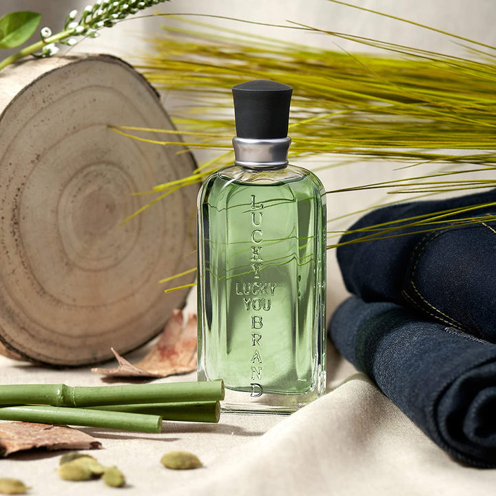 Lucky You Cologne Spray for Men, Day or Night Casual Scent with Bamboo Stem Fragrance Notes, 3.4 Fl Oz