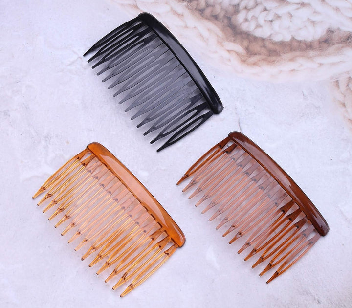 6 Pcs 14 Teeth Hair Side Comb Transparent Twist French Vintage Style Hair Clips Pins Accessories for Women Girls Bridal Wedding Veil Fine Hair