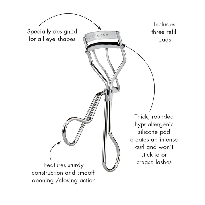 Classic Eyelash Curler with Refill Pads - Makeup Eyelash Tool for All Eye Shapes