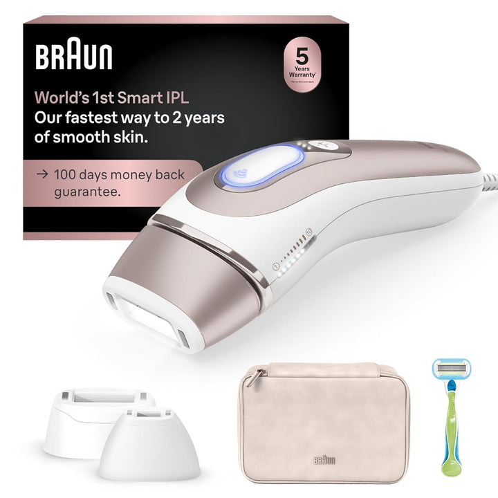 Smart IPL, Skin I·Expert Pro 7: at Home Laser Hair Removal, Permanent Visible Hair Reduction, Holiday Gifts for Women and Men with Free App, Vanity Case, Venus Razor, 3 Smart Heads, IPL7243