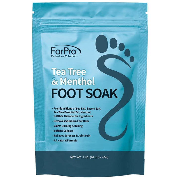 Tea Tree Oil & Menthol Foot Soak with Sea & Epsom Salt for Toenail Athletes Foot, Stubborn Foot Odor Scent, Softens Calluses & Soothes Sore Tired Feet -Pack of 3 16Oz.