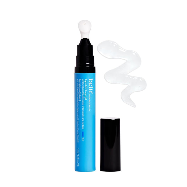 Aqua Bomb Cooling Eye Gel - Caffeine & Hyaluronic Acid for Puffiness & Hydration, Niacinamide & Vitamin C for Dark Circles, Adenosine & Collagen for Plumping & Firming, Korean Skin Care