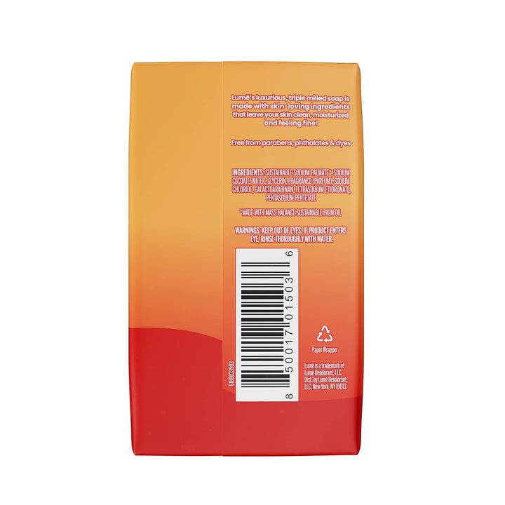 Triple Milled Bar Soap - Rich Moisture & Gentle Cleansing - Paraben Free, Phthalate Free, Skin Safe - 5 Ounce (Clean Tangerine)