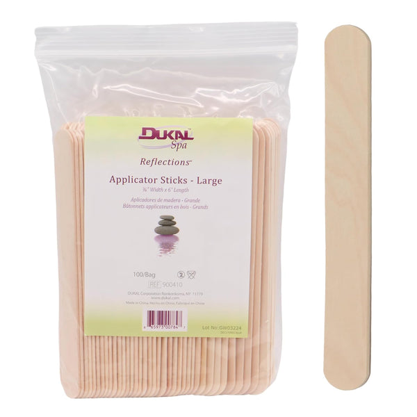Large Wooden Wax Sticks - Body Hair Removal Applicator for Waxing, ¾” X 6” (Pack of 100)