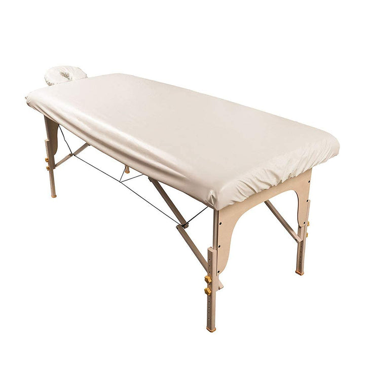 Waterproof Massage Table Cover, Protective Spa Treatment Sheet Set for Massage Tables, Machine Washable, Includes Massage Fitted Sheet and Face Rest Cover, Natural
