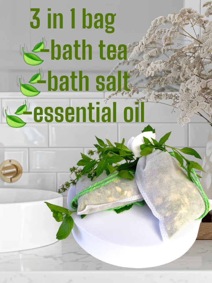 Bath Tea Mint River Mess Free/Made in USA Oregon/Bath Soak/100% Natural and Pure, Organic/Bathtub Tea for Men & Women/Foot Soak/Shower Steamers/Gift for Her, Him, Selfcare