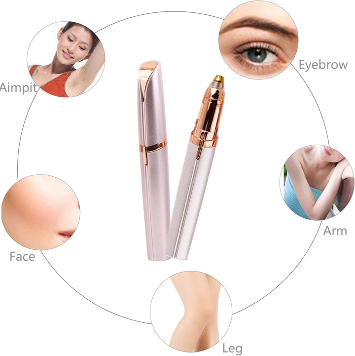 USB Rechargeable Portable Electric Eyebrow Trimmer Pen for Women,Painless Precision Eyebrow Hair Remover, Safe Eyebrow Shaver Razor Tool for Face Leg Lip Armpit Hand(Rose Gold)
