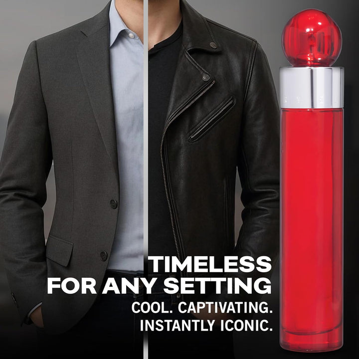 360° Red Eau De Toilette Spray for Men - Mens Cologne, Long Lasting Perfume, EDT, Fragrance with Notes of Clove, Cinnamon & Patchouli - 3.4 Fl Oz (100 Ml)