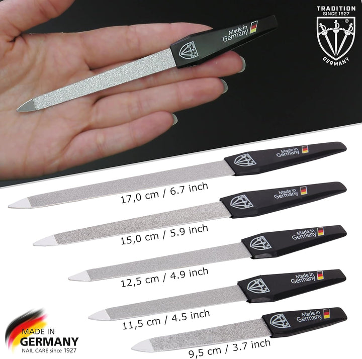 - Brand Quality Sapphire Metal Nail File Set (5 Pcs.) with 3-Way Nail Buffer (1 Pc.), Manicure Pedicure Finger & Toe Nail Care - Made in Solingen Germany (671)