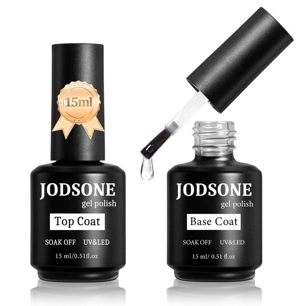 2 Bottles of Top Coat Base Coat Set No Wipe Foundation Combination Bright Surface at Home DIY Nail Salon Girl Gift