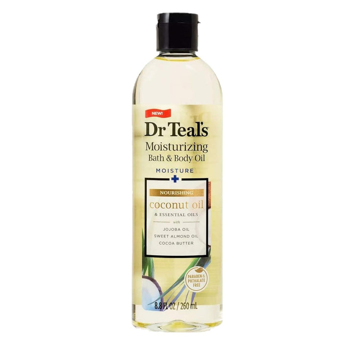 Dr. Teals Coconut Bath & Body Oil Gift Set (2 Pack, 8.8Oz Ea.) - Nourishing Coconut Essential Oils Blended with Sweet Almond Oil & Cocoa Butter - Paraben & Phthalate Free - at Home Spa Kit