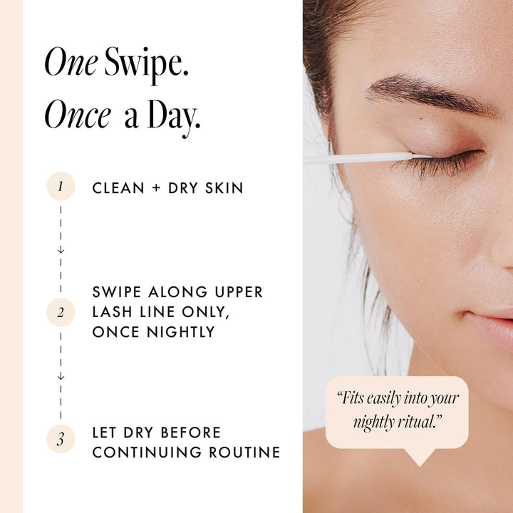 Lash Serum, Eyelash Serum for Longer, Thicker, and Fuller Looking Natural Eyelashes, (Full Size, 3 Month Supply)