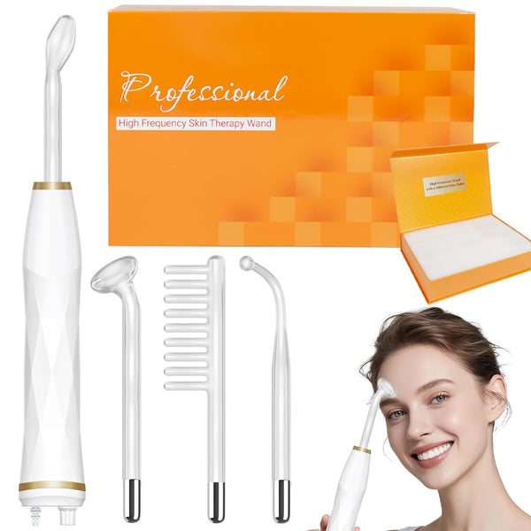 Portable High Frequency Facial Machine - Orange High Frequency Face Skin Wand Device