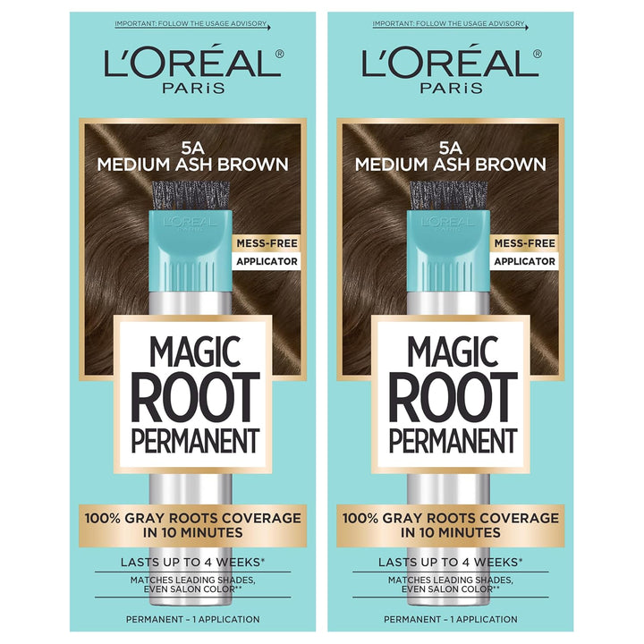 Magic Root Rescue 10 Minute Root Hair Coloring Kit, Permanent Hair Color with Quick Precision Applicator, 100 Percent Gray Coverage, 4 Dark Brown, 2 Count