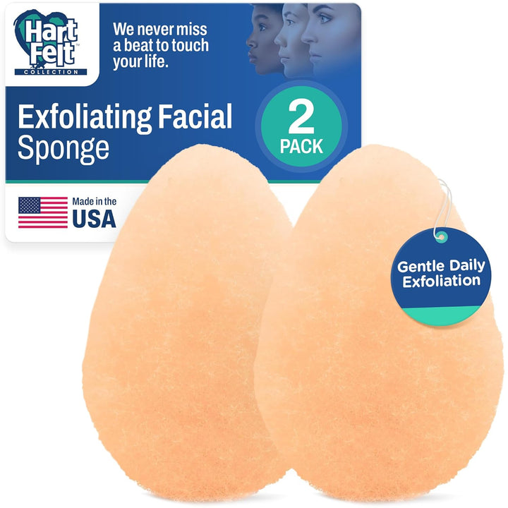 [10 Pack] Regular Exfoliating Facial Sponge for Face - Daily Cleansing Face Scrubber - Buf Dirt Away with Puf Styled Reusable Face Pads for Removing Makeup, Dirt, and Dead Skin - Made in USA