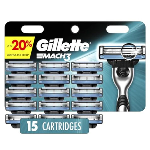 Mach3 Razor Blades for Men, 3-Blade Razor Refills, 15 Count