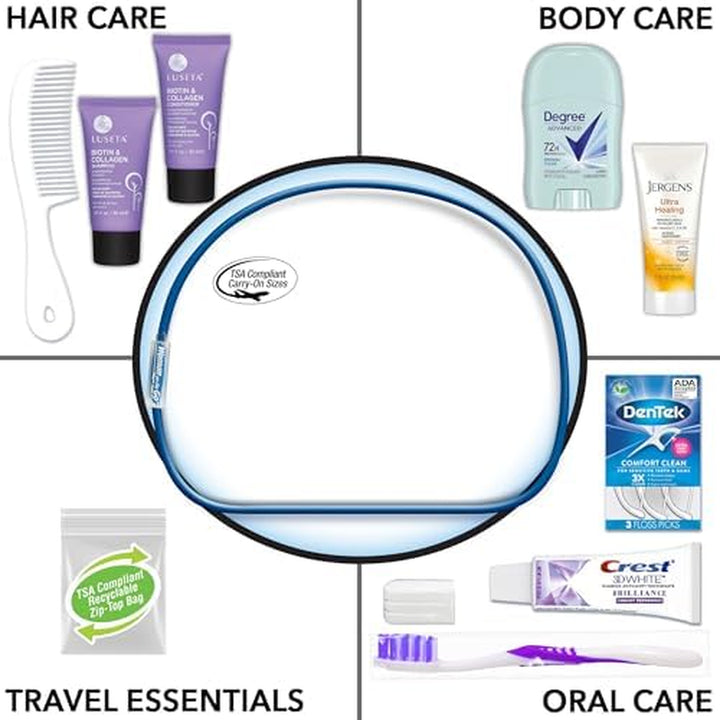 Women'S Luseta Kit, Travel Size Toiletry Kit for Women, Gifts for Women, 10 Piece Set
