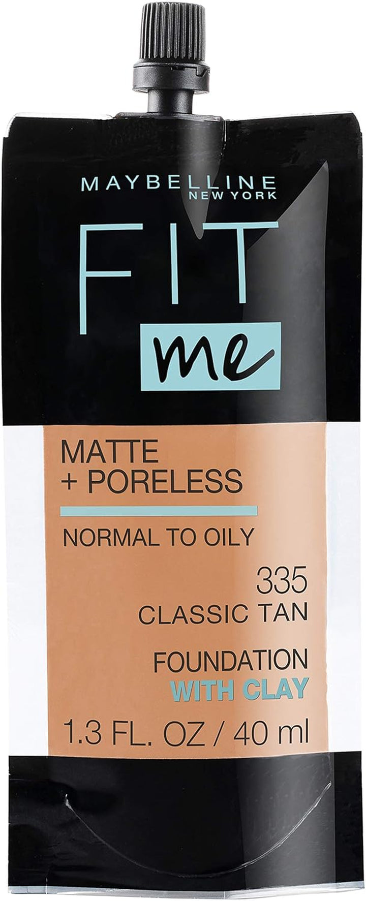 Fit Me Matte + Poreless Liquid Oil-Free Foundation Makeup, Classic Ivory, 1 Count (Packaging May Vary)