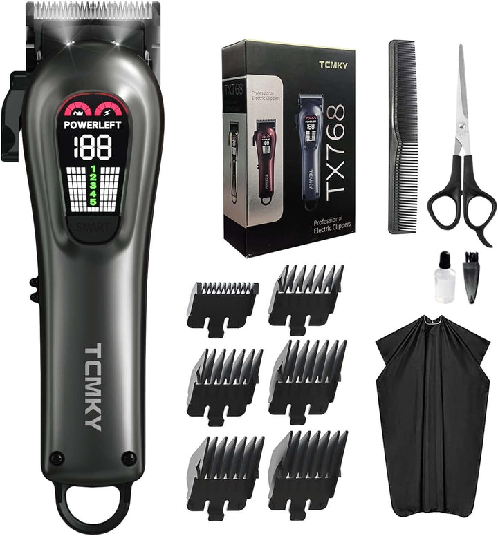 Hair Clippers for Men Professional Clippers for Men Cordless&Corded Barber Clippers for Hair Cutting & Grooming. Rechargeable Hair Trimmer Kit for Household (Red)