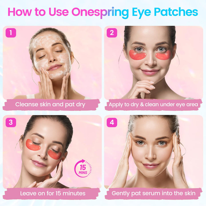 Under Eye Patches (24 Pairs) - Eye Gel Pads for Wrinkles, Puffy Eyes, Dark Circles, Eye Bags, Natural Collagen Eye Gels Pads, under Eye Mask Patches for Refreshing, Revitalizing