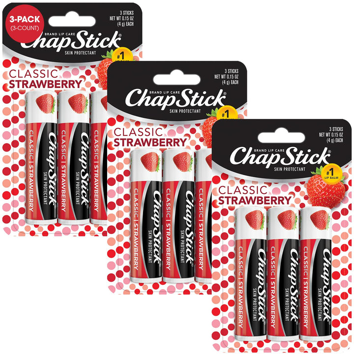 Classic Skin Protectant Flavored Lip Balm Tube, Cherry Flavor, 0.15 Ounce (Pack of 3)