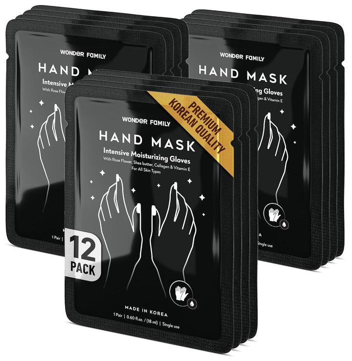 Korean Hand Mask – Moisturizing Gloves for Dry Hands for Women & Men – Korean Hands Moisturizer, Collagen Mask Overnight Hand Therapy with Serum, Lotion & Cream – White Cotton Gloves for Sleeping