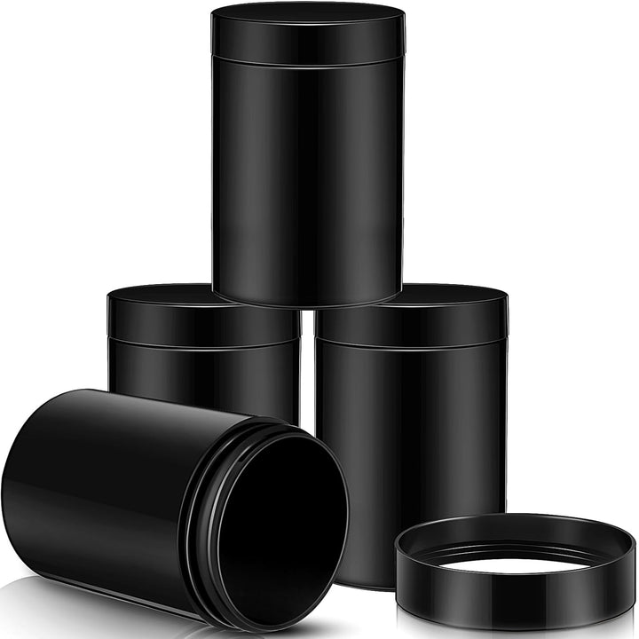 4 Pieces round Wide-Mouth Leak Proof Plastic Container Jars with Lids for Travel Storage Makeup Beauty Products Face Creams Oils Salves Ointments DIY Making(1 Ounce,White)