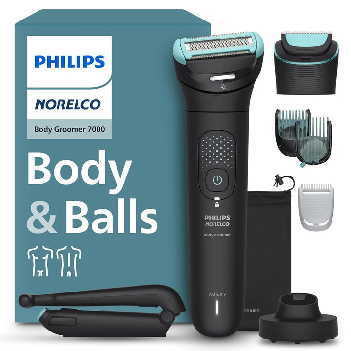 Philips  Bodygroom 7000 Series, Showerproof Groin and Body Trimmer for Men, Precise Body Grooming, Adjustable Comb, Safe Even below the Belt, 80 Min. Runtime, Model BG7030/49